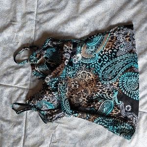 Croft&Barrow Swim Tankini, Size 10, Black, Blue, Brown, White